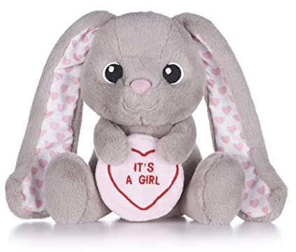 Swizzels Love Hearts It's A Girl Baby Buttons Bunny 7 (18cm) Plush Soft Toy for Newborn Babies