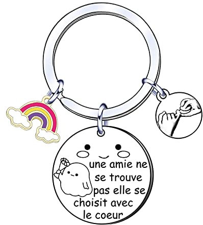 YUANSI Meilleure Amie Porte-Clés Amitié pour Toujours Bestie Cadeau D'anniversaire Longue Distance Souvenir Porte-clés Cadeau d'anniversaire Pour Amie Cadeau de fin d'études universitaires Noël (6)