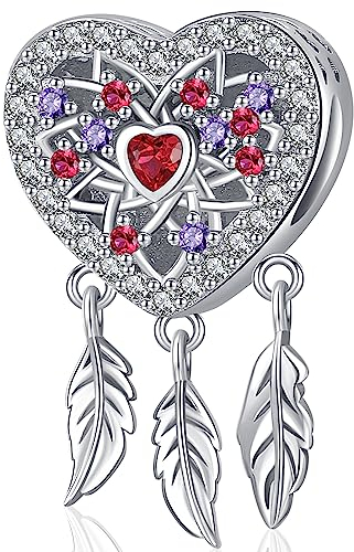 Pandora Charms Traumfänger 925 Sterling Silber Feder Bead Charms für Europäisches Armband Anhänger Glücksschmuck Geschenke für Frauen Damen