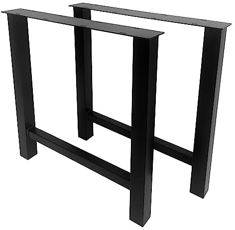 MetaloPro Pieds de Table Lite - Acier Robuste | Pieds de table en acier massif, finition Lite, montage rapide sans outil compliqué, compatible tout plateau, charge lourde