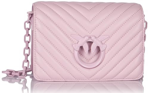 Pinko Love Click Mini Sheep Nappa Chevron, Borsa Donna, WWGB_Lilla-Block Color, Taglia Unica
