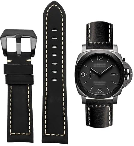 AIYIRUO Bracelet de montre, bracelet de remplacement en cuir vintage, bracelet pour montres, bracelet de remplacement en cuir véritable Doux étanche avec outils 20mm 22mm 24mm 26mm pour Panerai