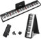 88 Key Dightal Piano, Folding Piano Keyboard with Light Up Keys, Full Size Digital Piano, Bluetooth Electric Piano Keyboard, Semi-Weighted Portable Piano with Sustain Pedal, Carrying Bag