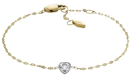Fossil Damen-Gliederarmband Sadie Tokens Of Affection Edelstahl Bicolor, JF04679998