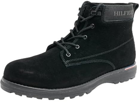 Tommy Hilfiger Uomo Stivali Corporate Outdoor Suede Boot in Pelle, Nero (Black), 40