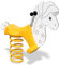 Buglo Federwippe Einhorn | DIN EN 1176 Zertifiziert | Belastbar bis 100 kg | Einsitzer für Kindergärten | Metall-Stahl | HDPE | 87x30x86 cm | Ideal für öffentliche Spielplätze