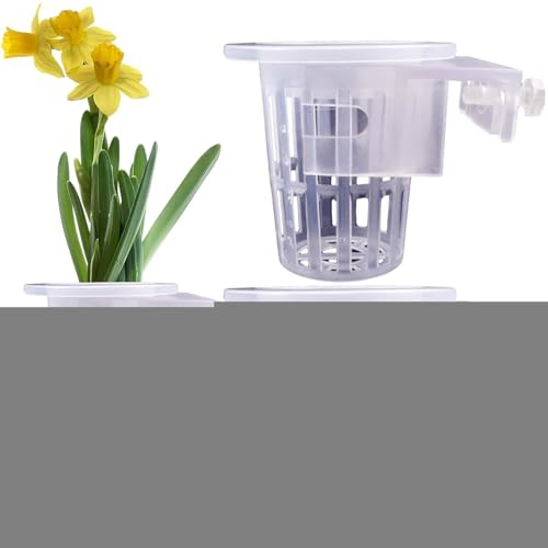 Quzente Tank Pflanzenhalter, 2 Stück Aquarium Pflanzenständer Transparenter Aquarium Pflanztopf Mit Löchern Für Den Aquaponik-Pflanzenanbau Im Aquarium Und Dekorationen