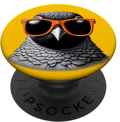 Coole Grafik mit Moorhuhn und Sonnenbrille PopSockets mit austauschbarem PopGrip
