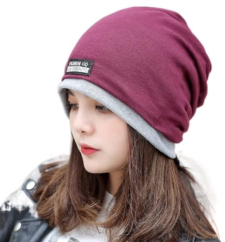 LukyTrge 5G Anti-Strahlungskappe, Silberfaser, elektromagnetische Wellen, Strahlenschutz, EMF-Schutz, Kopfbedeckung, Beanie, rot, One size