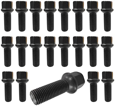20 Radschrauben Radbolzen schwarz Kugelbund R13 M14x1,5 55mm