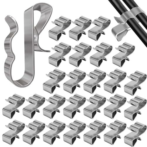 60 Stück Anhängerrahmen Drahtklemmen, Photovoltaik Kabelclips Kabelhalter, Solar PV Kabelklemmen, Edelstahl Photovoltaik Kabelclips, Geeignet für Die Kabelkonfektionierung, Kabelbefestigung