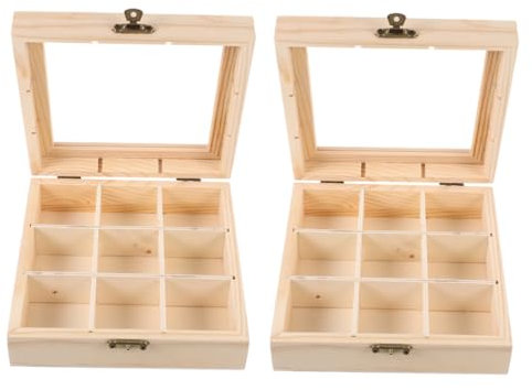 PRETYZOOM Teebeutel-Organizer-Box Aus Holz Unterteilter Deckel Für Teebeutel Wiederverwendbar Für Zuhause
