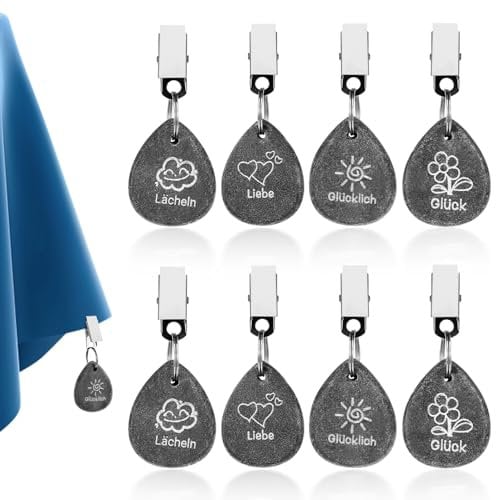 Alipis Tischdeckenbeschwerer Zum Anklemmen Für Den Außenbereich Tropfenförmige Tischdeckenanhänger Duschvorhanggewichte Stein 8 Stück