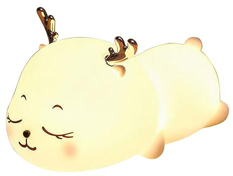 WATIIFUFU 1stk Little Milk Deer Pat Light Hirsch Nachtlicht Led-nachtlicht Für Kinder Lichter Nachttischlampe Für Kinder Kinderzimmerlampe Für Kleinkinder Karikatur Eingebaute Batterie Weiß