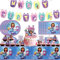 62 piezas GB Party vajilla de cumpleaños incluye pancartas, platos de papel, tazas, servilletas, manteles, decoración de fiestas