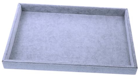 OATIPHO Jewelry Organizer Trays, Grey Velvet Tray Large 13 8 Inch Flannelette Storage Display Organizer for Jewelry Earrings Necklaces Bracelets
