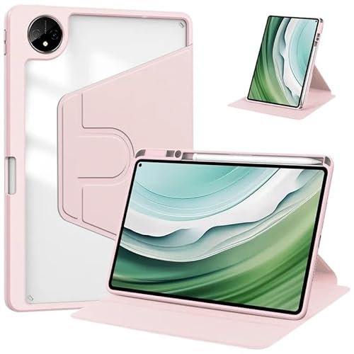 MQVQAUBST Funda giratoria acrílica for Tableta Compatible con Huawei MatePad Pro 13,2 Pulgadas 2023 PCE-W30 con portalápices(Pink)