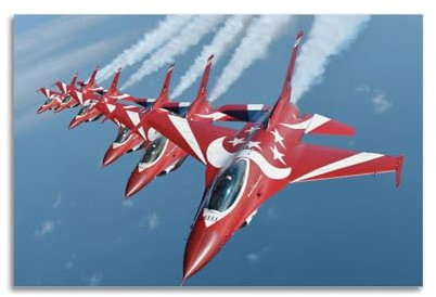 ZZLFLQ Kampfflugzeug F-16 Poster Leinwand Deko Poster Wandkunst Bild Poster Wanddeko Modern Poster für Schlafzimmer (30x45cm)