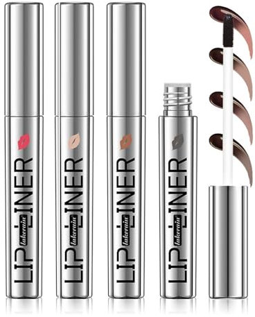 Peel Off Lip Liner Stain 4 Stück,Tattoo Lip Liner Natürliches Instant Peel Off Lippenfleck Wasserfest,Langlebig & Farbintensiv für Frauen Mädchen