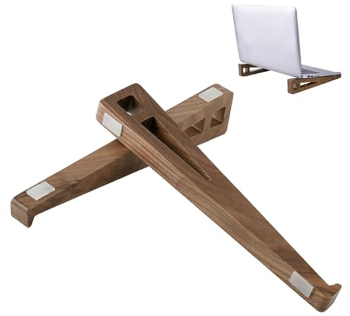PH PandaHall Walnussholz Laptopständer Notebook Ständer Aus Holz Laptop Halter Computerständer Laptop Riser Halter Für 10-15 Zoll Notebook PC Computer Schreibtisch Zubehör