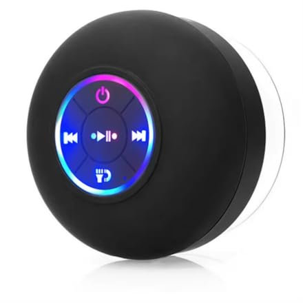 Vocdikficy Enceinte de Douche Mini Enceinte de Douche Bluetooth Mini Enceinte de Douche Portable Étanche Mini avec Lumière LED pour Enceinte Extérieure