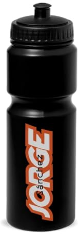 DEREGALOOS Botella Personalizada 840 ml. Bidón para Ciclismo con Nombre y Apellido. Cantimplora Ciclista Personalizable Ligera. Regalo Original Accesorio Deportivo para Bicicleta (NEGRO)