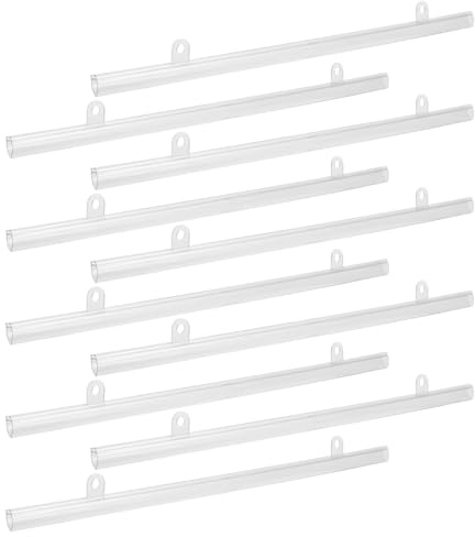 SHERCHPRY Lot de 10 Barres Suspendre en PVC 40 CM Crochets Intégrés Supports Robustes et Étanches pour Cadres D’Affiches Rails Porte-Affiches Adaptés à la Signalétique en Magasin et
