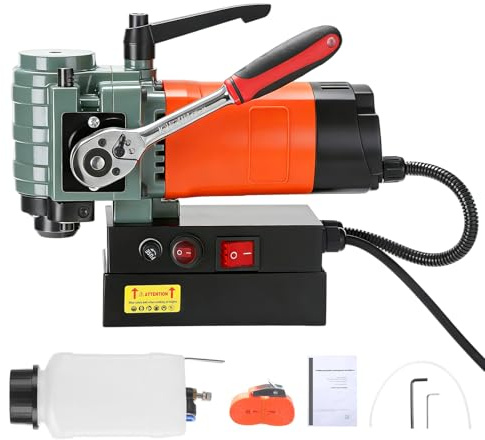 GEARFLOW Portable 1300W Magnetic Drill Press, 10000N 220V Electric Low Profile Mag Drilling Machine with 35 mm Boring Diameter & 45 mm Boring Depth, Lightweight, with 2m Cable