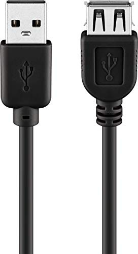 Goobay 68622 Cable alargador USB 2.0 Hi-Speed tipo A macho a tipo A hembra, 0,3 m