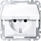 Schneider Electric Merten Schuko-Steckdose mit Klappdeckel, 2-polig+E, Berührungsschutz, Schraub- Liftklemmen, M-Smart, IP44, aktivweiss glänzend, Artikelnummer MEG2414-0325