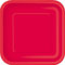 14 x Ruby Red SQUARE Paper Plates (9/23cm)