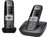 Siemens Gigaset C610 + C610H Duo analog Telefon OHNE Anrufbeantworter schwarz