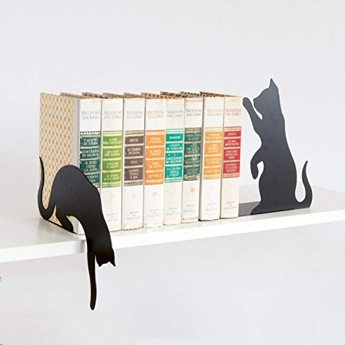 Serre-Livres Chats Arti & Mestieri Noirs (H23 x 24cm)
