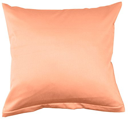 Lorena Uni Classic Mako-Satin Kissen Bezug einfarbig Baumwolle (Melone, 80 cm x 80 cm)