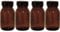 mikken - braunes Apothekerglas Set inkl. Schraubverschluss & Etiketten Made in Germany, 4x 125ml, Braun