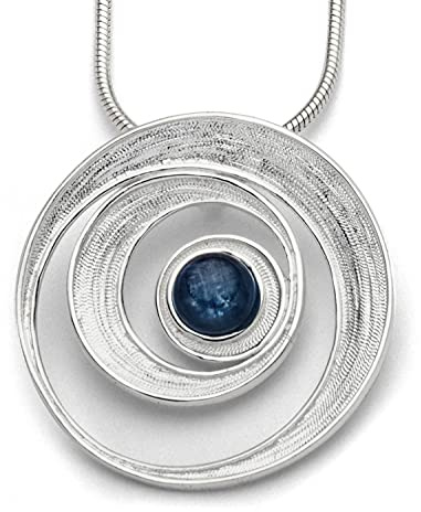 DUR Damen Anhänger Meeresstrudel aus Sterling-Silber und Kyanit in der Farbe Silber-Blau, Maße: 26mm, P3056
