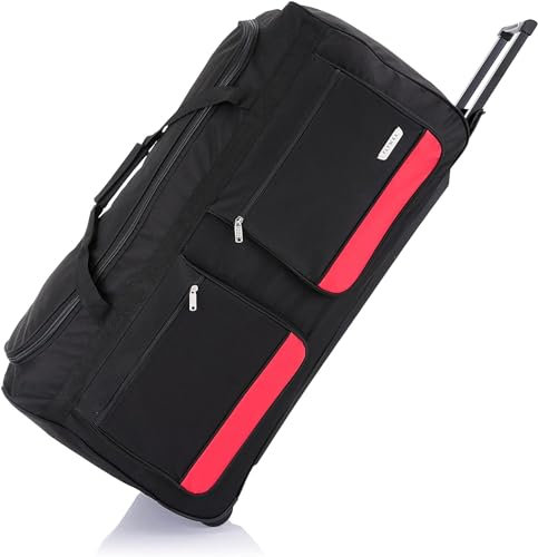 Flymax 36 XL Extra Large Suitcase Lightweight Wheeled Duffle Bag Holdall Check in Luggage Travel Bag 3.45kg 151L Red