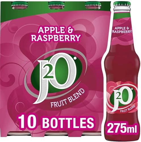 J2O Fruit Juice, Apple and Raspberry, 275ml Bottle (Pack of 10)