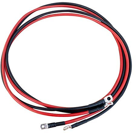 ECTIVE Batteriekabel – M6/M8, 2 m, rot/schwarz, Kupfer, 16 mm² - Massekabel, Batterieladekabel, Stromkabel mit Ringösen für 12V Motorrad Batterie, Versorgungsbatterie, Traktionsbatterie