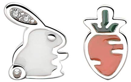 Amosfun Sterling Silber Ostern Ohrringe Hase Karotte Ohrstecker Ostern Party Gefälligkeiten für Mädchen Kinder Frauen