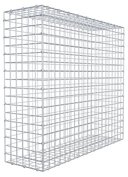 GABIONA Gabione 100 × 90 × 30 cm (L x H x T) – Steinkorb aus 4 mm Draht, Maschenweite 5 × 5 cm, C-Ring Verschluss + Gratis-Zange – ideal für Sichtschutz, Gabionenzaun, Gartenmauer und Steinkorbwand