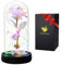Mothers Day Flower Gifts for Mum,Brithday Gifts for Women,Colorful Rose in Glass Dome,Galaxy Flower Rainbow Light Up Rose with Warm and Colored Light,Enchanted Rose Flower Gift for Women