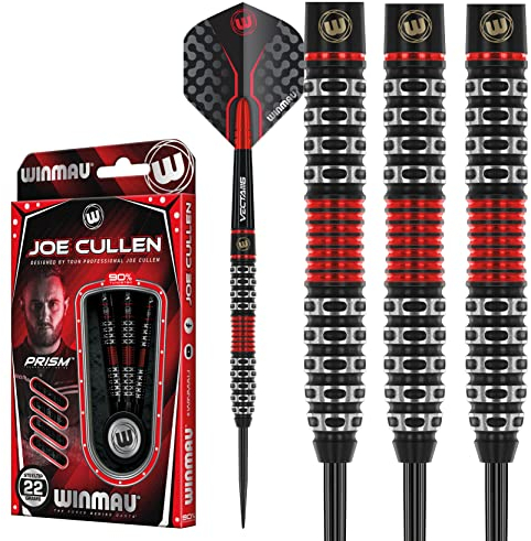 WINMAU Joe Cullen Special Edition 22 Gramm Profi Wolfram Dartpfeile Set mit Flights und Schäfte