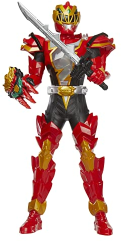Power Rangers Dino Fury, Ranger Rouge Attaque tournoyante, figurine électronique de 30 cm, 2 accessoires, dès 4 ans