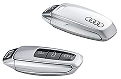 Audi 4N0071208AZ7G Schlüsselblende Cover, mit Ringe Logo, nur für Schlüssel 8Y0959754 4N0959754 (florettsilber)