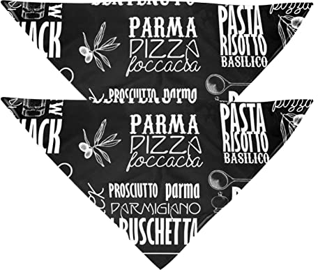 Hundehalstücher, 2 Stück, Italien, Kunstwort, Haustierschal, Chiffon-Bandana, Dreieck-Lätzchen, Zubehör für kleine, mittelgroße und große Hunde, Welpen, Haustiere