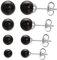 Vissen 4 Paires 4/5/6/8mm Noir Perle Clou D'oreilles Femme Acier Innoxydable Lot Boucles oreilles Puces Filles Piercing Cartilage Bijoux