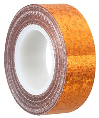 PATIKIL Brillante Glitter Nastro 15mm x 5m, 1pz Washi Tape Olografico Arte Prisma Mascheratura Nastri Auto -Adesivo per Fai-da-Te Arte Artigianato Avvolgimento Decorazione, Oro Tono