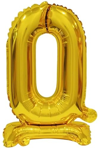 Stehballon * Zahl 0 - Goldfarben * als Deko für Geburtstag und Party | 38cm, für Luft | Zahlen Kindergeburtstag Partydeko Ballon Luftballon