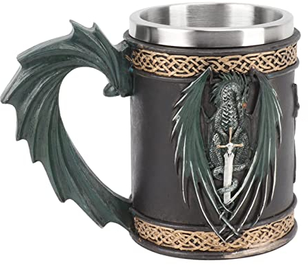 YUMILI Acier Inoxydable Chope À Bière Innovante Dragon Pirate Style Rétro Bronzer Tasse pour Bière Café Boisson